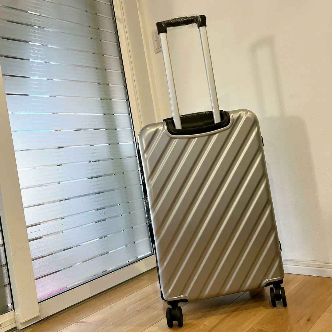 新品 スーツケース Lサイズ 100L キャリーケース 大容量 TSA シルバー