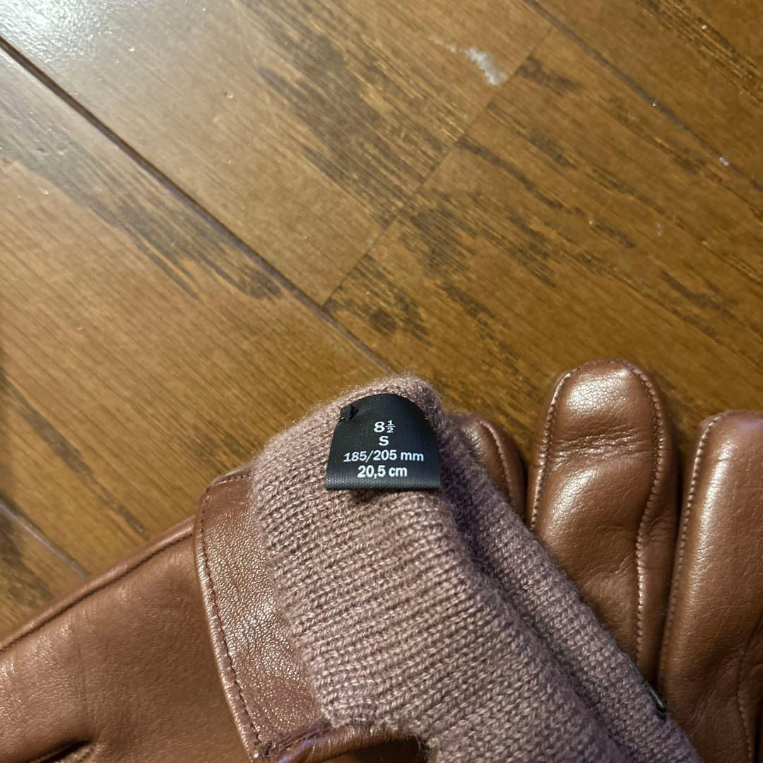 美品　GUCCI ブラウン レザー手袋