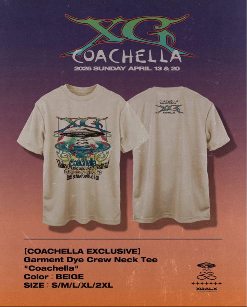 XG Coachellaコーチェラ　限定 Tシャツ 2XLサイズ
