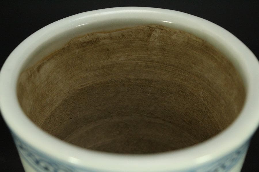 中国美術 青花 龍紋 筆筒(HA511)