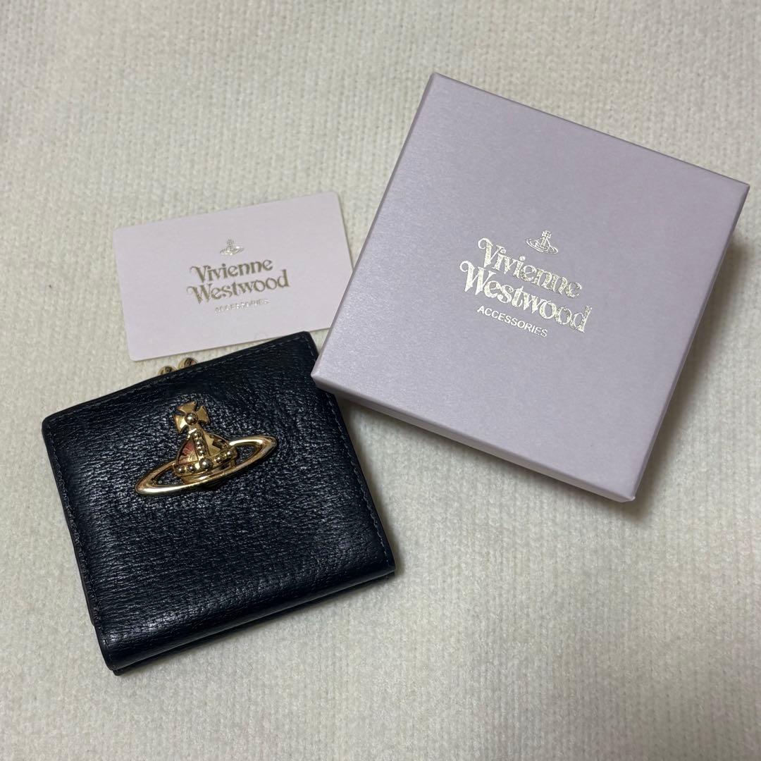 Vivienne Westwood ブラック 口金二つ折り財布