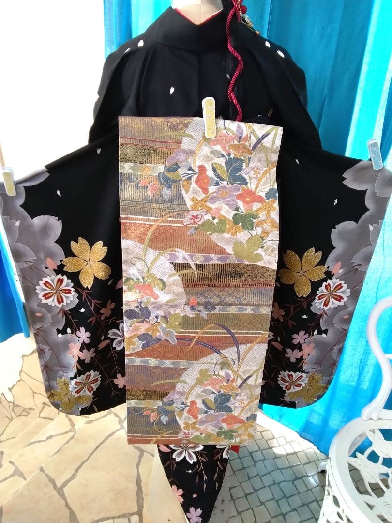 振袖フルセット、正絹振袖成人式、重ね衿帯揚げ帯締め、西陣袋帯、長襦袢