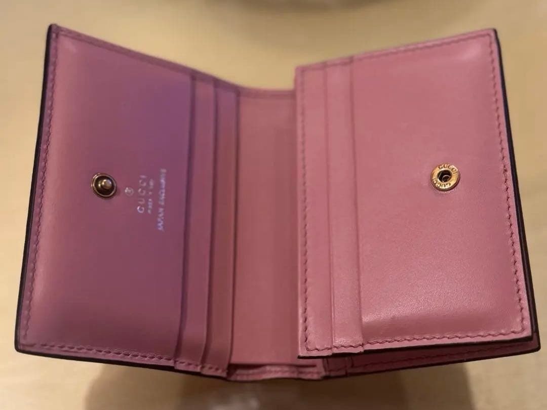 【・̄ധ・̄】GUCCI チェリー二つ折り財布 ピンク さくらんぼ 超美品