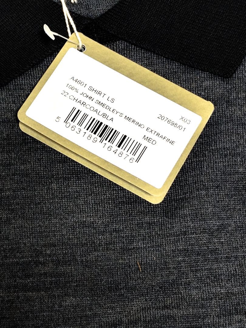 JOHN SMEDLEY ジョンスメドレーバイカラー長袖ニットポロシャツ