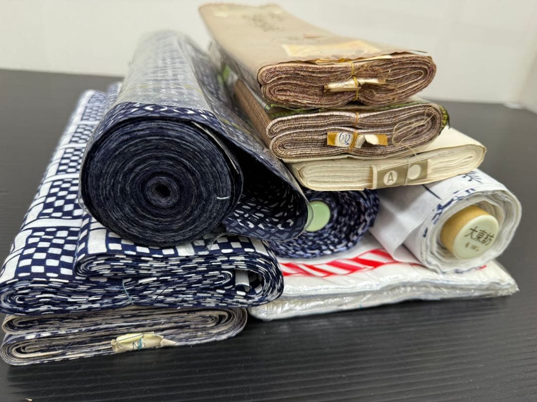 114)着物　浴衣　反物　9点セット　全て綿素材　着尺