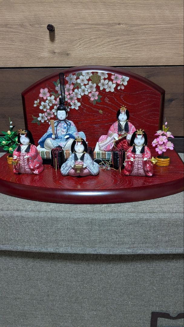 江戸木目込人形お雛様5人飾り
