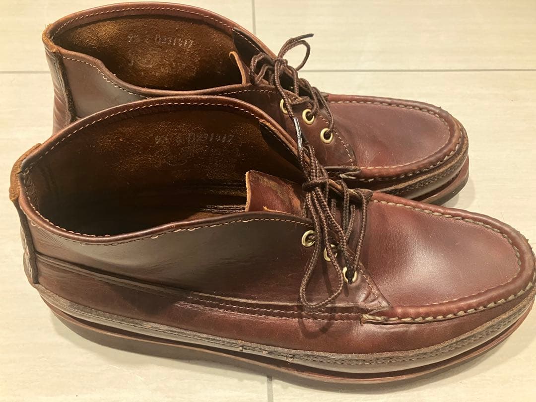 ラッセルモカシン スポーティングクレーチャッカ クロムエクセル バーガンディ箱無