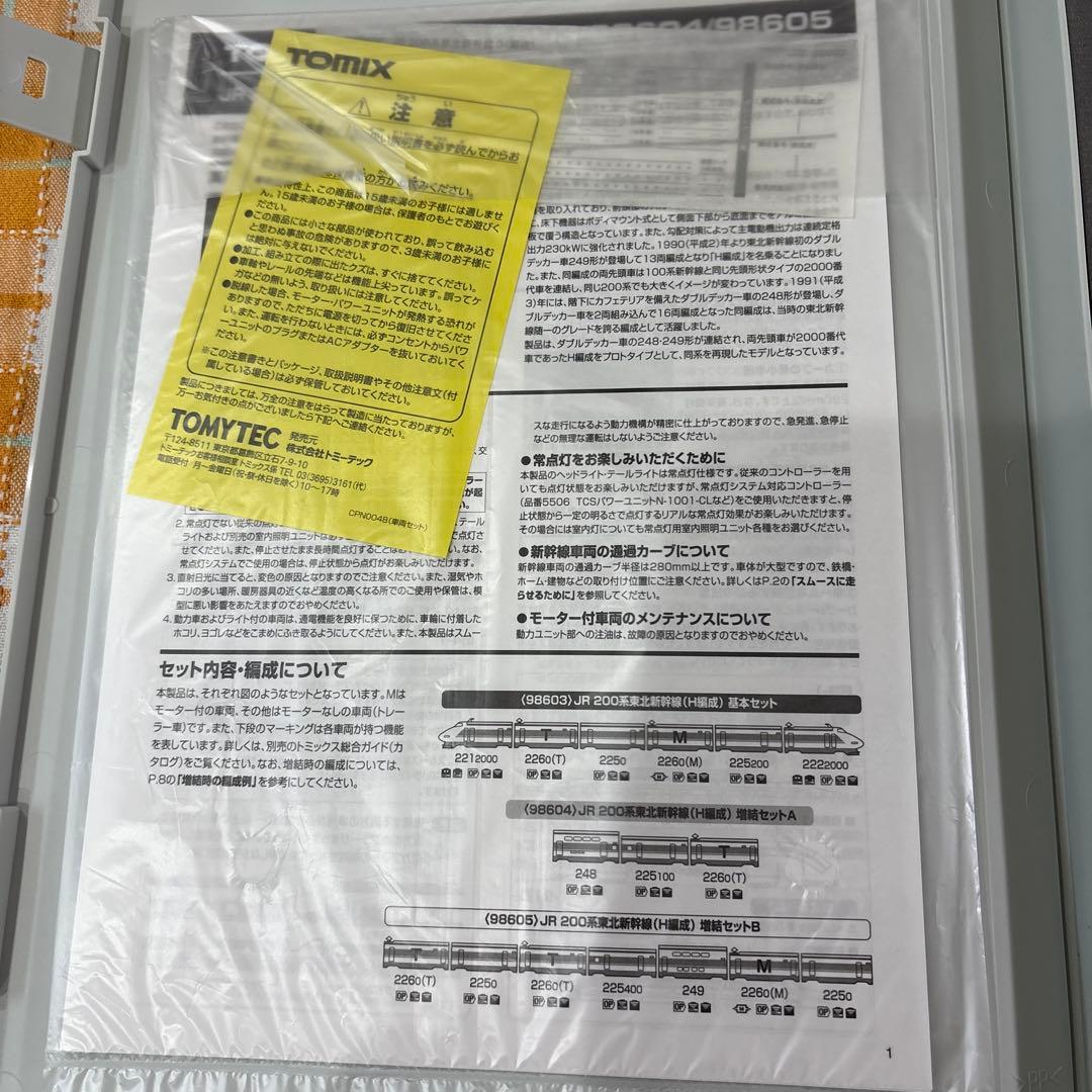 新品未使用品。JR200系東北新幹線6両セット