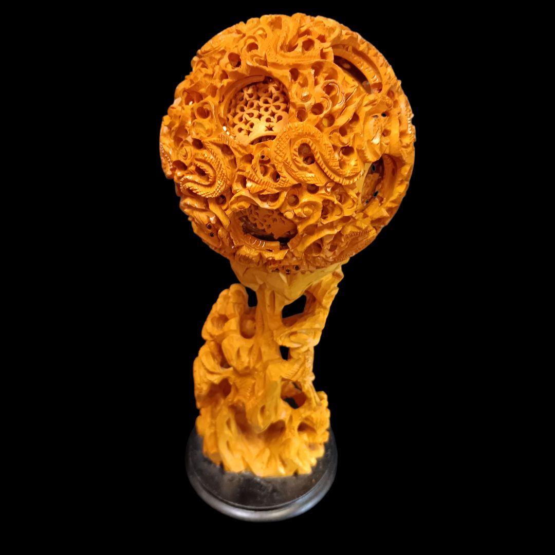 香木 球体彫刻 鑑定書付き