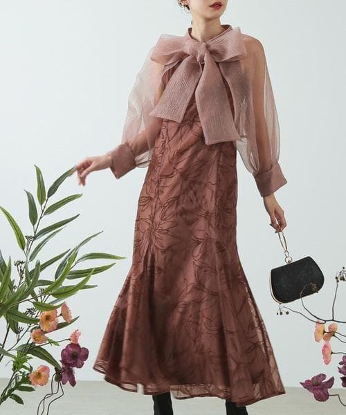 美品 カナ ボウタイ リボン ボレロ ワンピース S お呼ばれ オケージョン