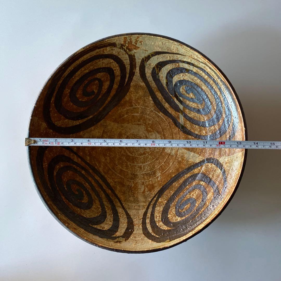 森岡嘉祥 共箱つき 馬の眼皿 大皿 京焼茶陶大家