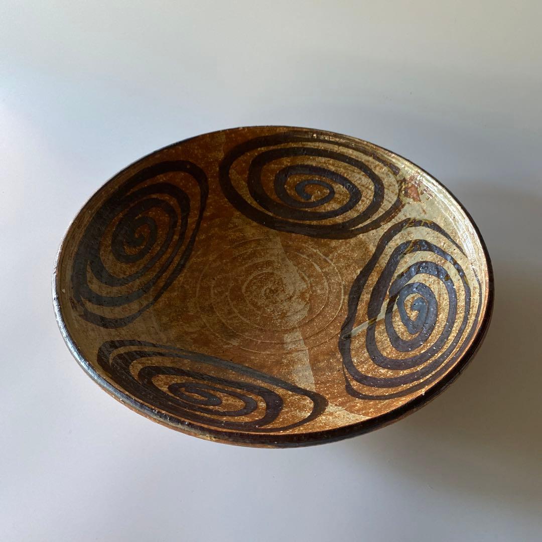 森岡嘉祥 共箱つき 馬の眼皿 大皿 京焼茶陶大家