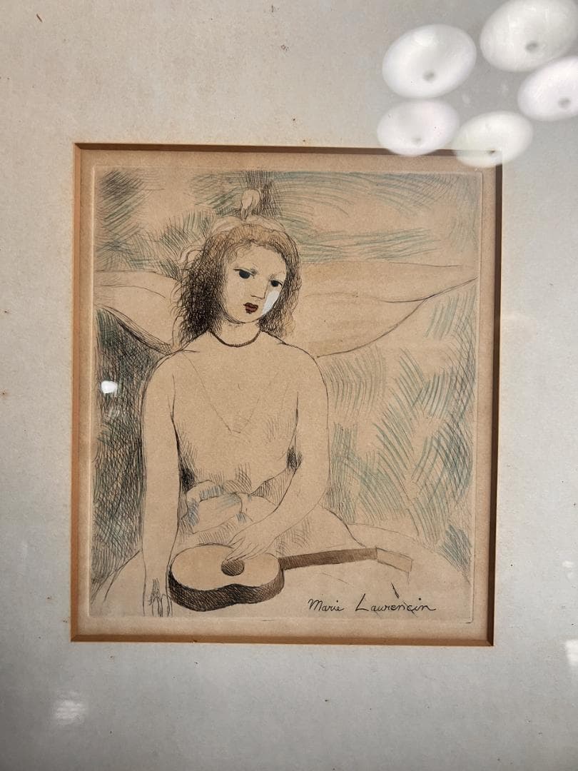 マリー・ローランサン（1883-1956）のオリジナル・エッチング 一部彩色有