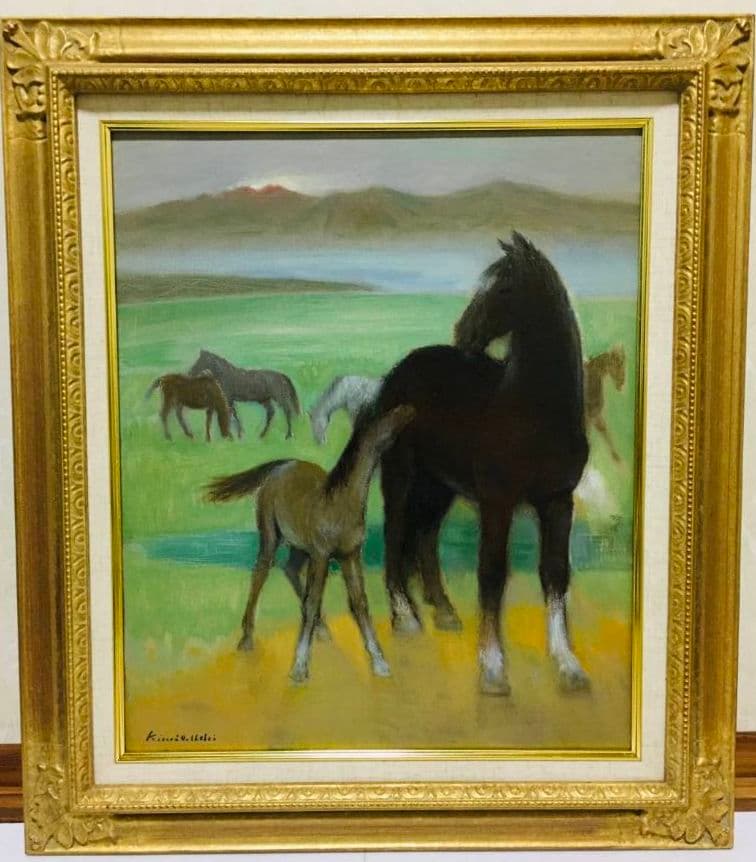 高原にて　 阿蘇　油絵　F8(455×380mm)