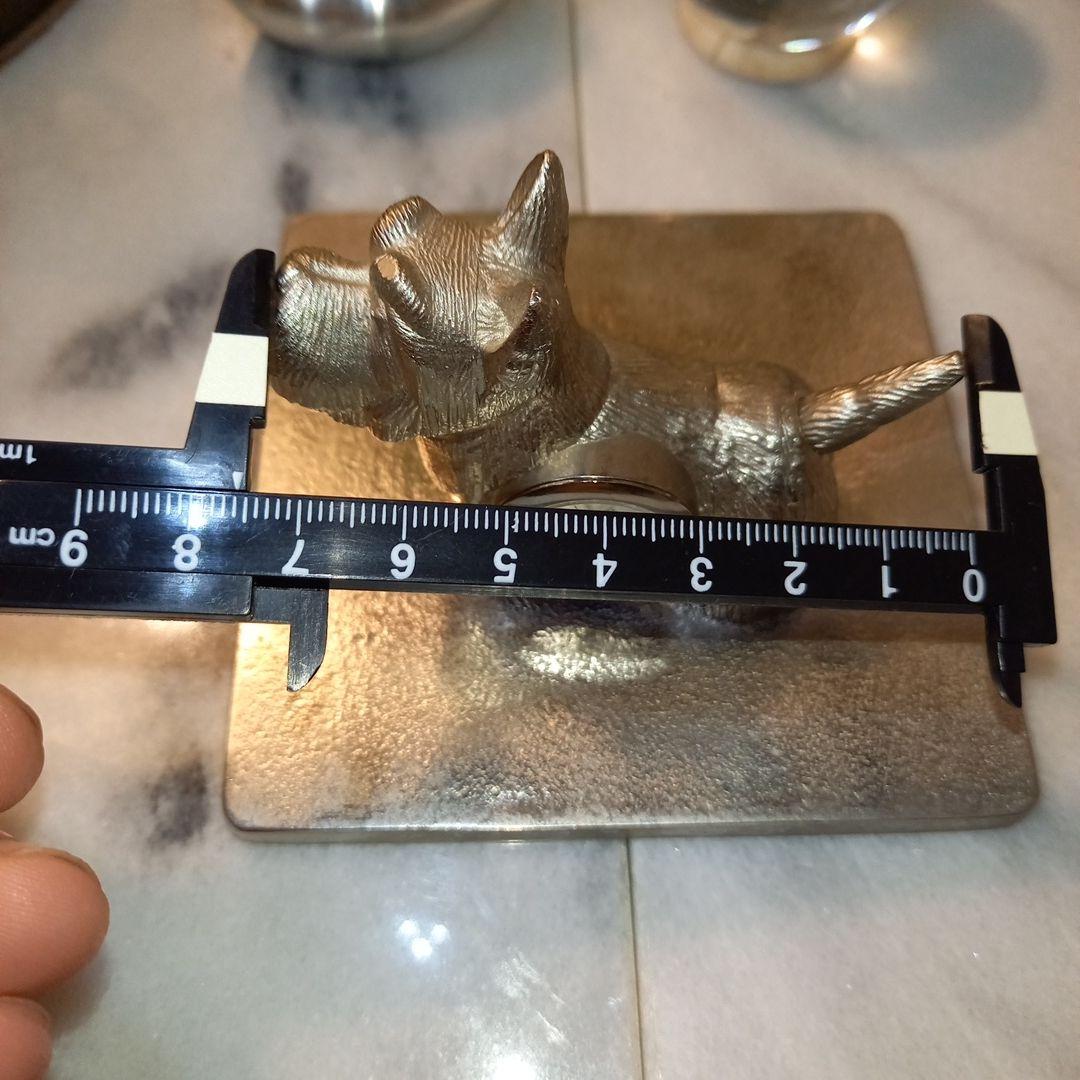 TIMEX　レア　置時計　スコティッシュテリア　ピューター　オブジェ　シルバー