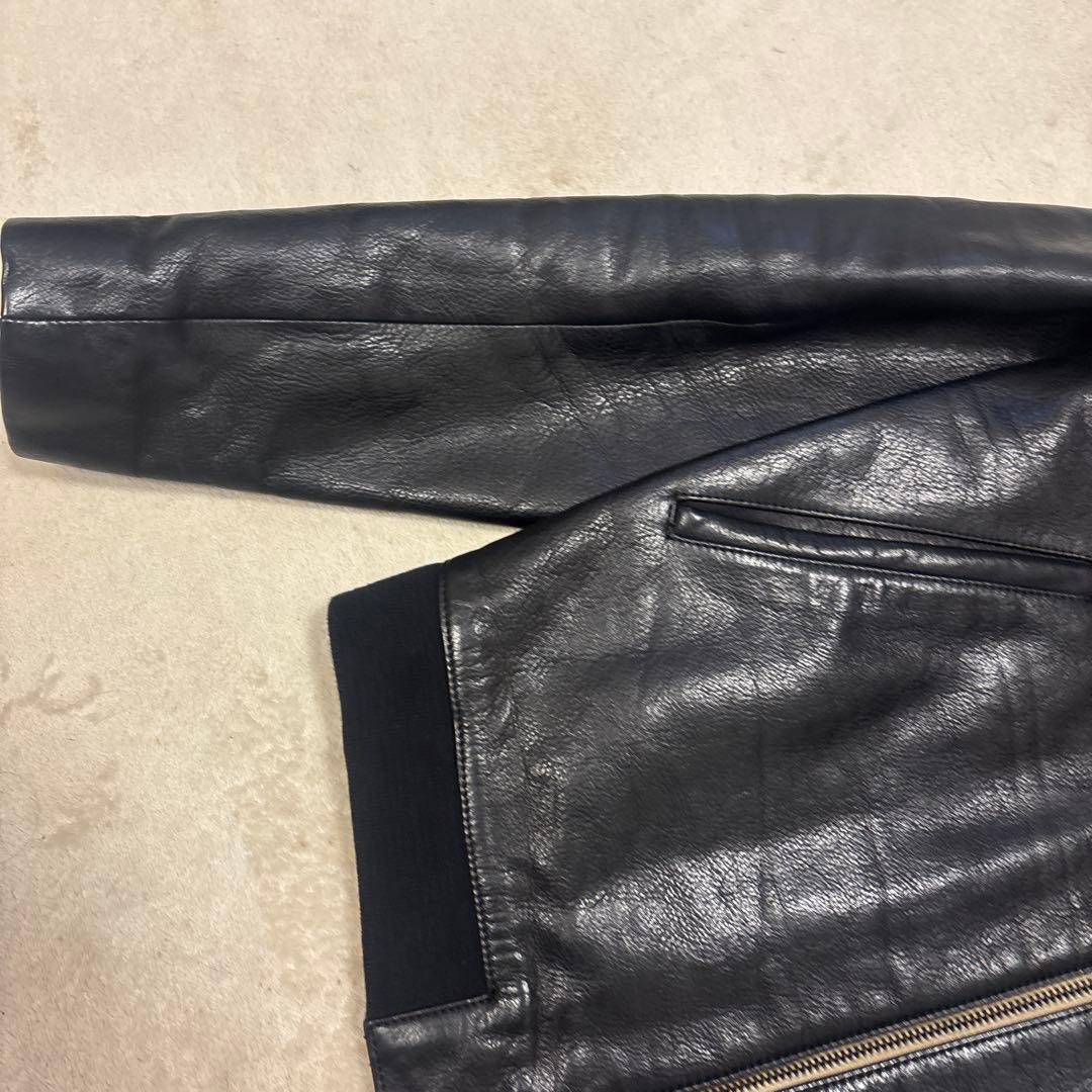 美品⭐️ACNE STUDIOUS カーフレザー　ジャケット　ブラック　リブ　46