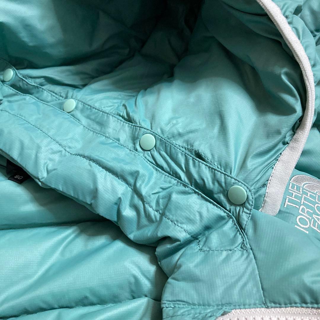 【お値下げ中】THE NORTH FACE 90センチ　キッズ　ダウン　水色