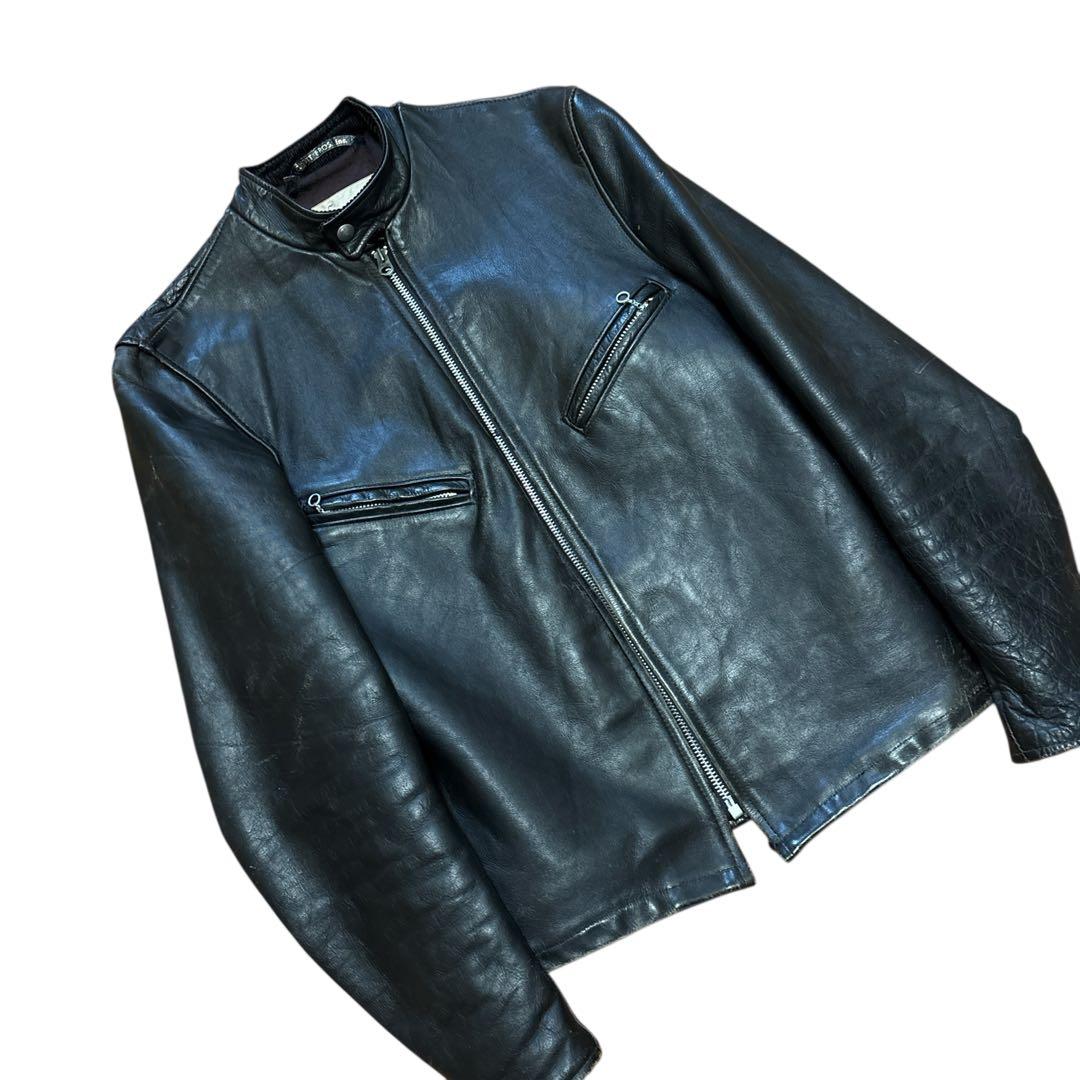 名作 ショット 70s 牛タグ 前期 シングルライダース 逆ハ レザージャケット