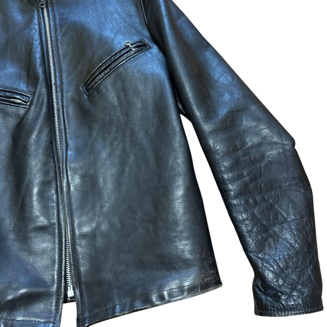 名作 ショット 70s 牛タグ 前期 シングルライダース 逆ハ レザージャケット