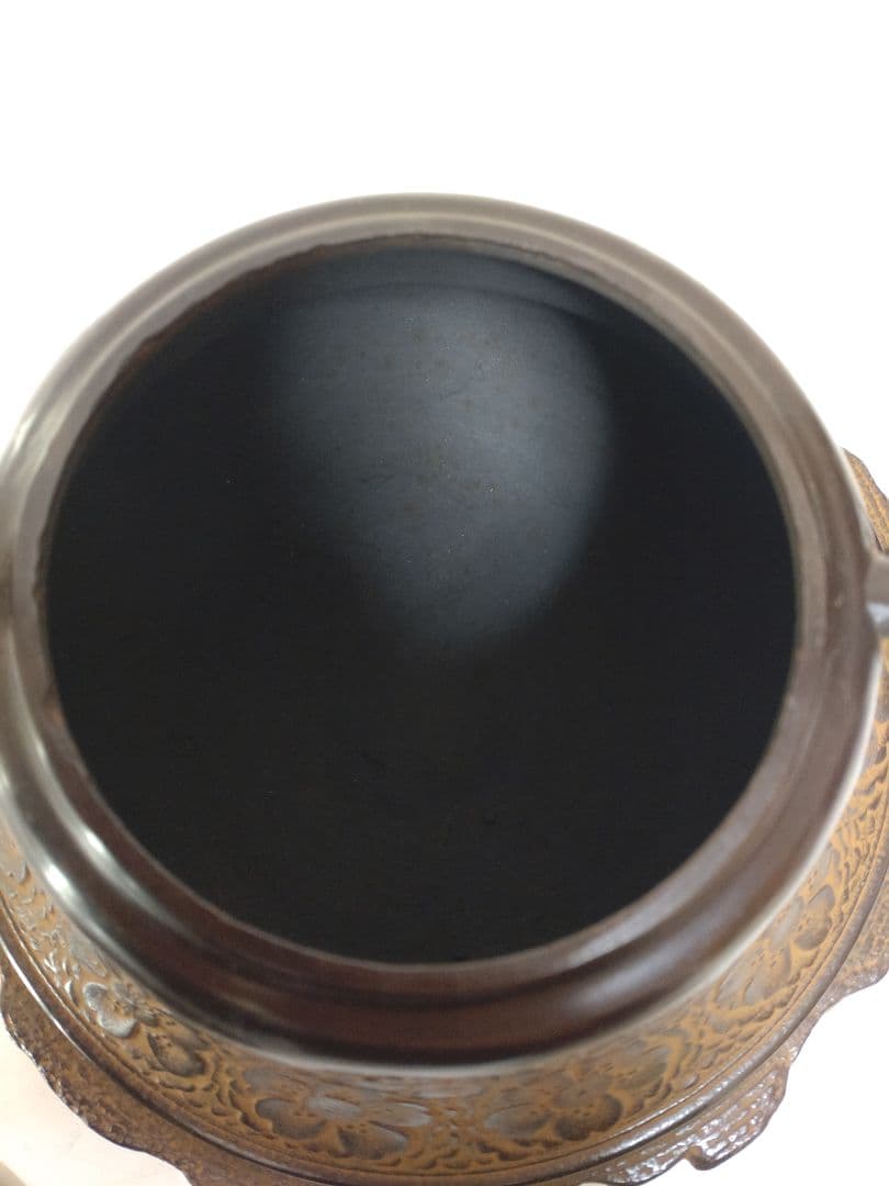 鉄瓶 龍盛堂 桜紋鉄瓶 栞 茶道具 煎茶道具