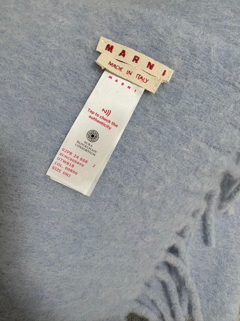 Manni ライトブルー アルパカスカーフ