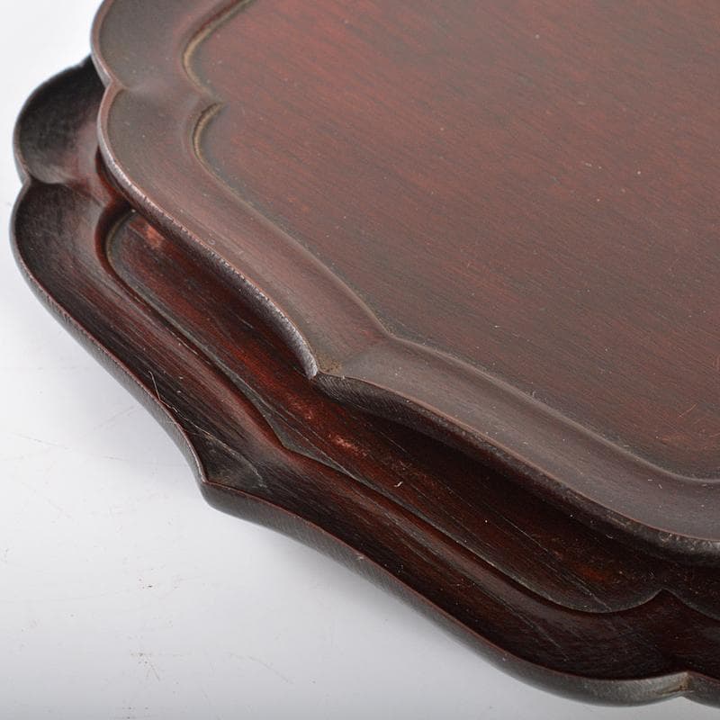 中国　唐木紫檀製　茶托　小皿　五客　V　R6622E