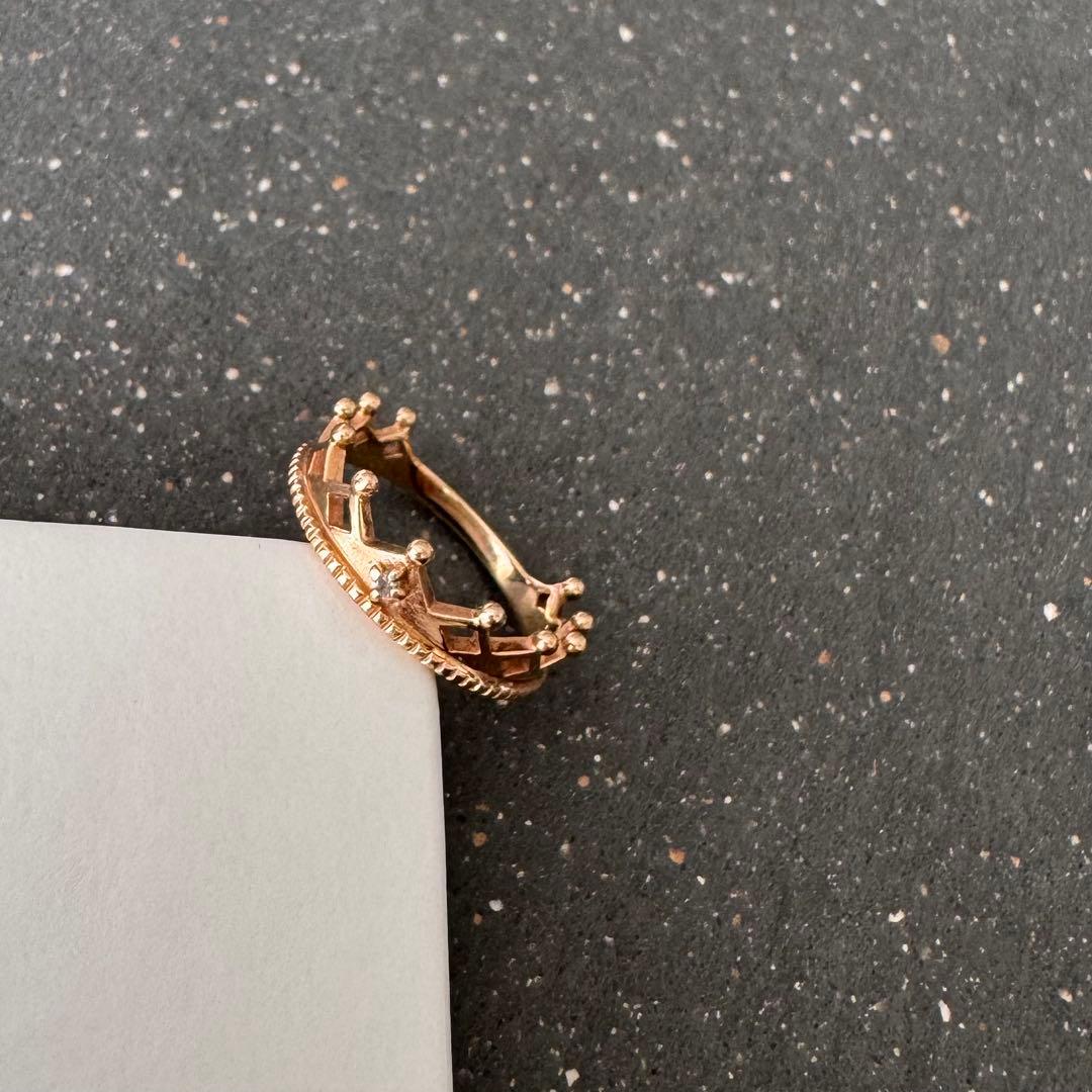 NOJESS ノジェス　K10 リング　クラウンピンキー　ダイヤモンド　7号