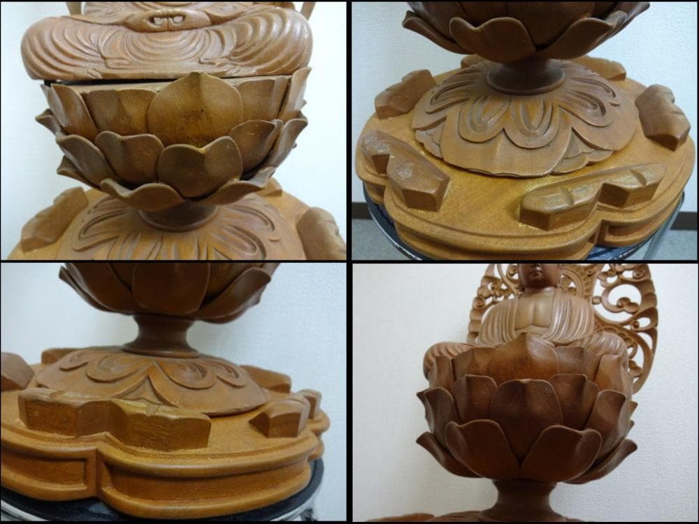 木彫り　阿弥陀如来座像　高さ約60㎝　古美術　中国美術　骨董　旧家蔵出し　置物