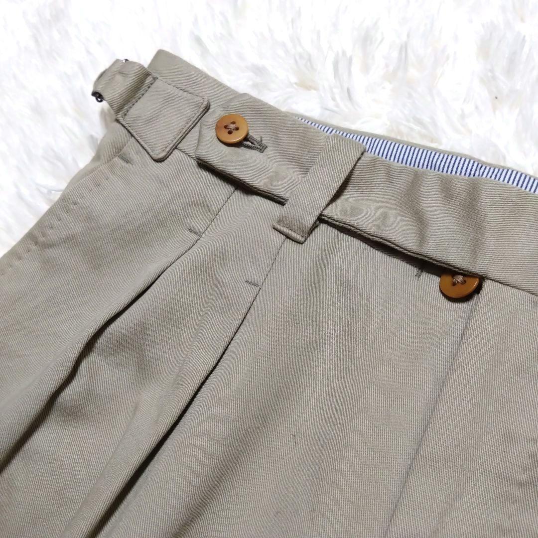 五十嵐トラウザーズ チノパン ドレスパンツ サイドアジャスター ベージュ 48