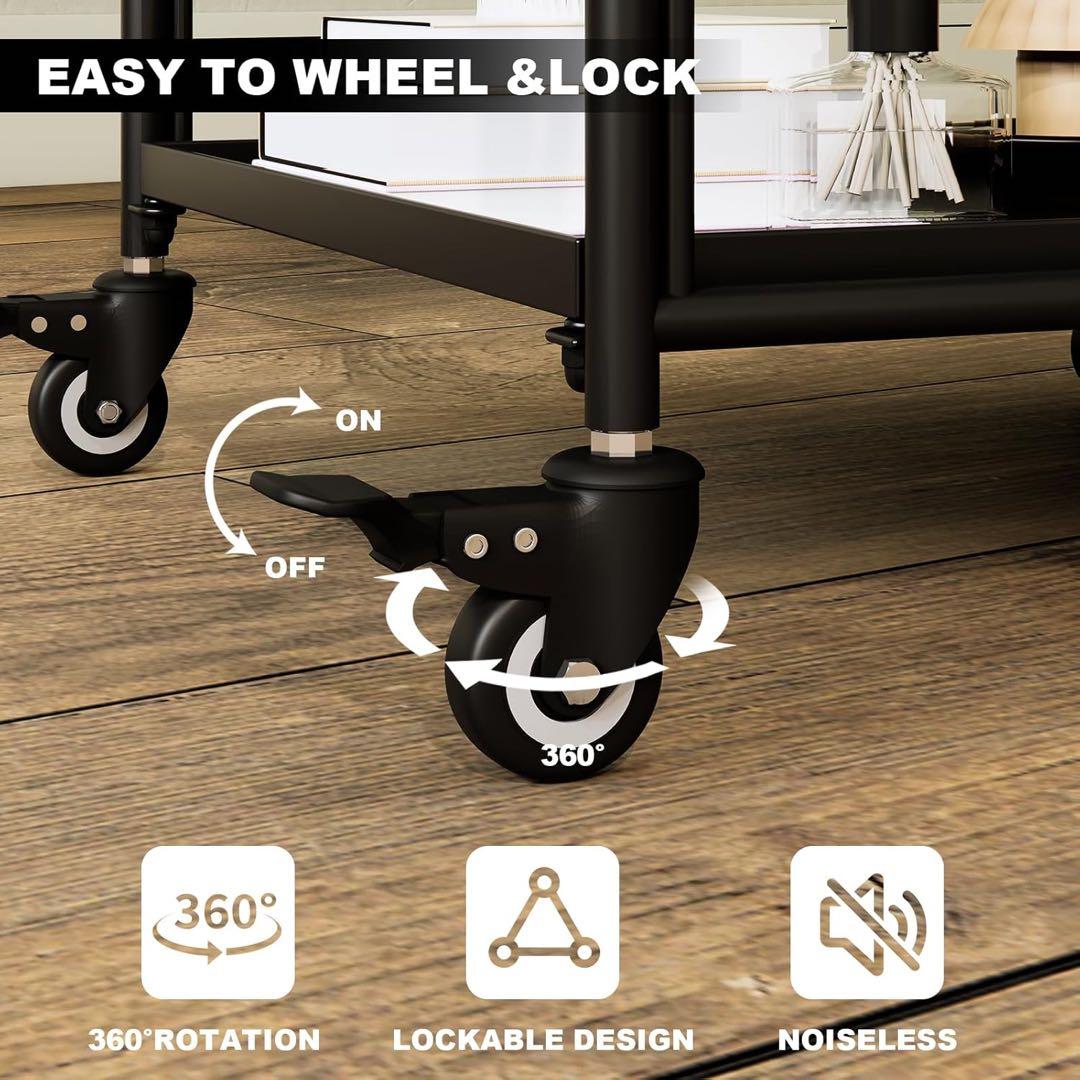 『訳あり』3段 バーカート キャスター付き 収納 ワゴン