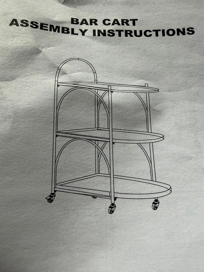 『訳あり』3段 バーカート キャスター付き 収納 ワゴン