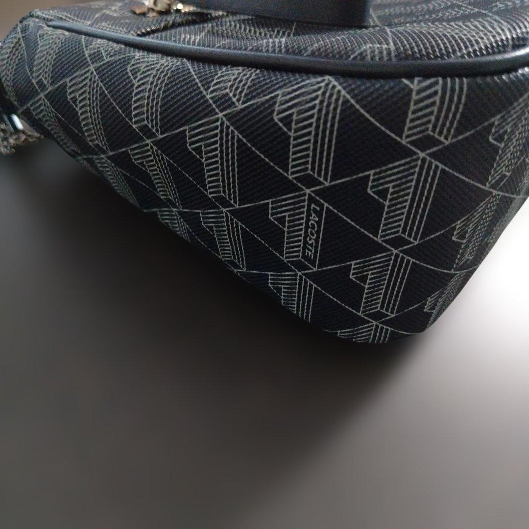 ラコステ ショルダーバッグ ネイビー モノグラム柄/使用回数少ない美品
