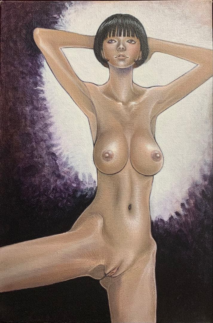 初期作　額装　アクリル画　裸婦　美人画