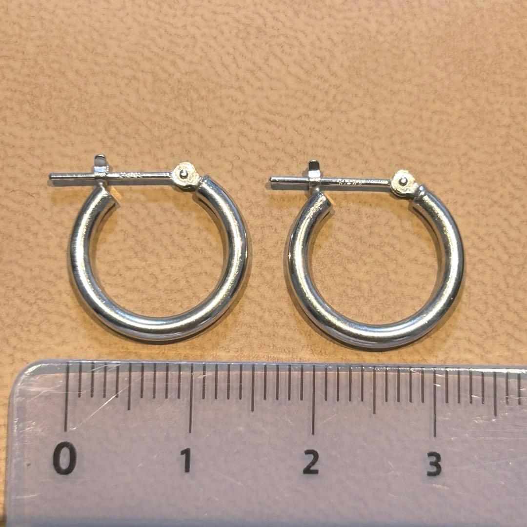 ネ*コ様 k14 フープピアス　k14wg ホワイトゴールド