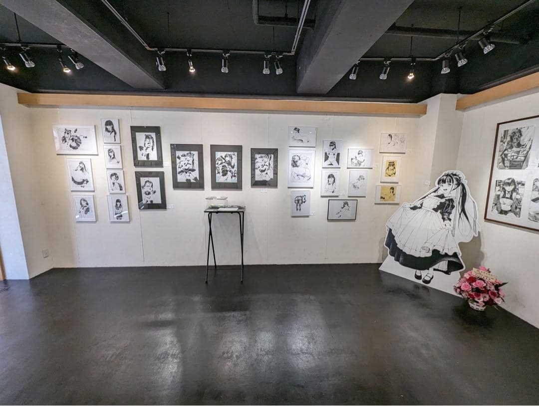 ガガイモ　直筆原画　サイン入り　ガガイモ画集　原画展　黒網美人　メイドビキニ