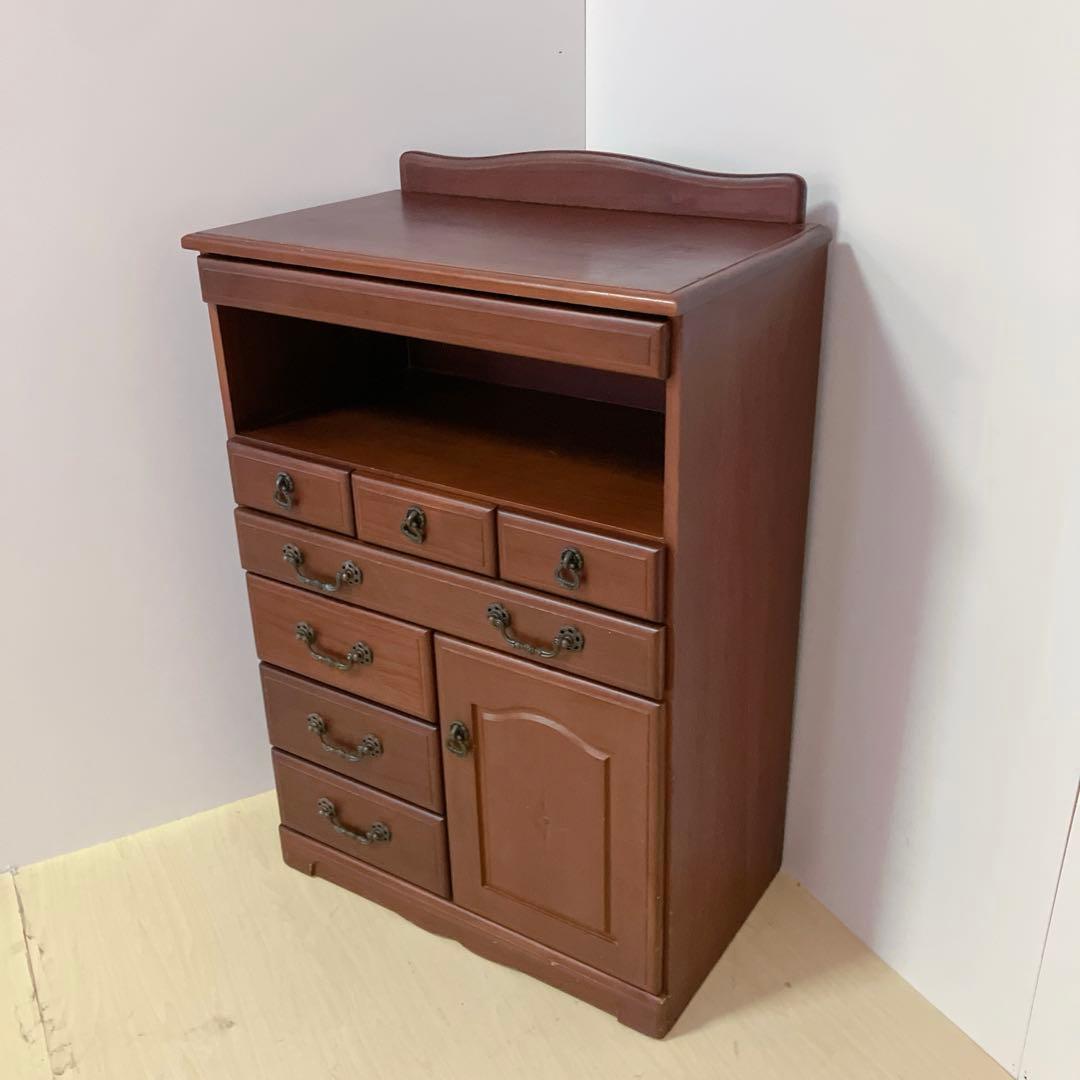 キャスター付き　電話台、FAX台 キャビネット サイドチェスト　サイドラック