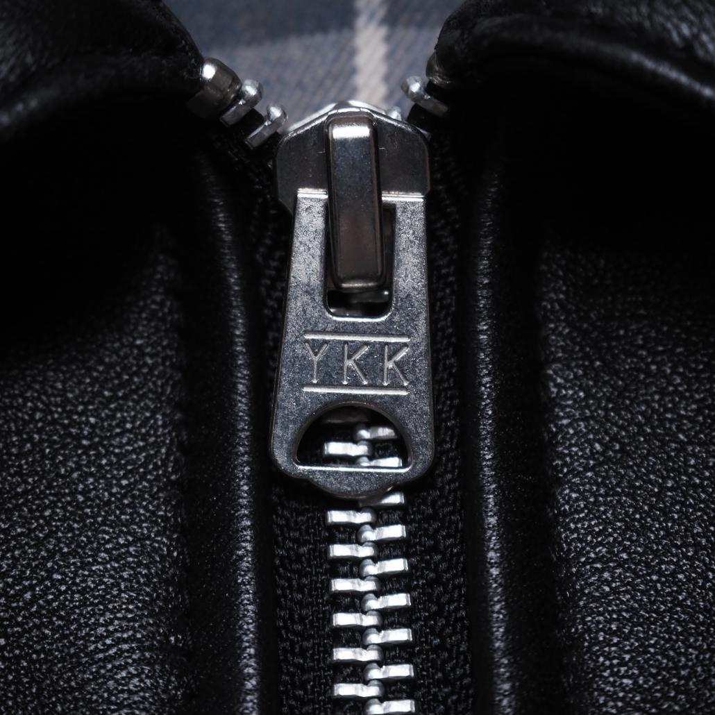 美品 Salt&Pepper ブラックラムレザージャケット 裏チェック Lサイズ