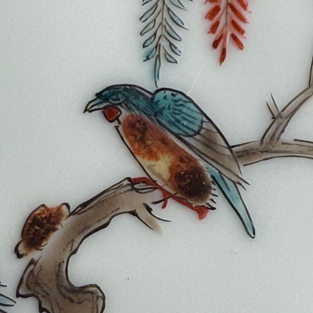 1928年〜1950年　十二代　柿右衛門　錦　柳鳥画　菓子皿　五枚揃　共箱