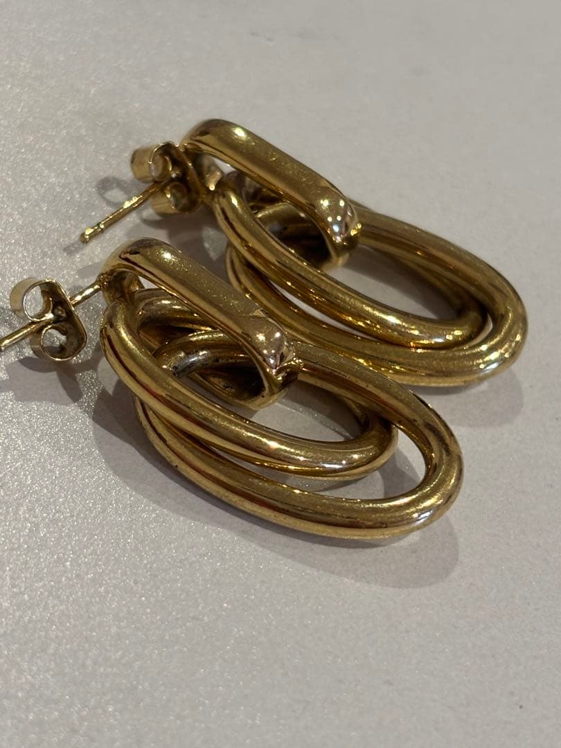 超美品、PHILIPPE AUDIBERT pierce gold ダブルリング