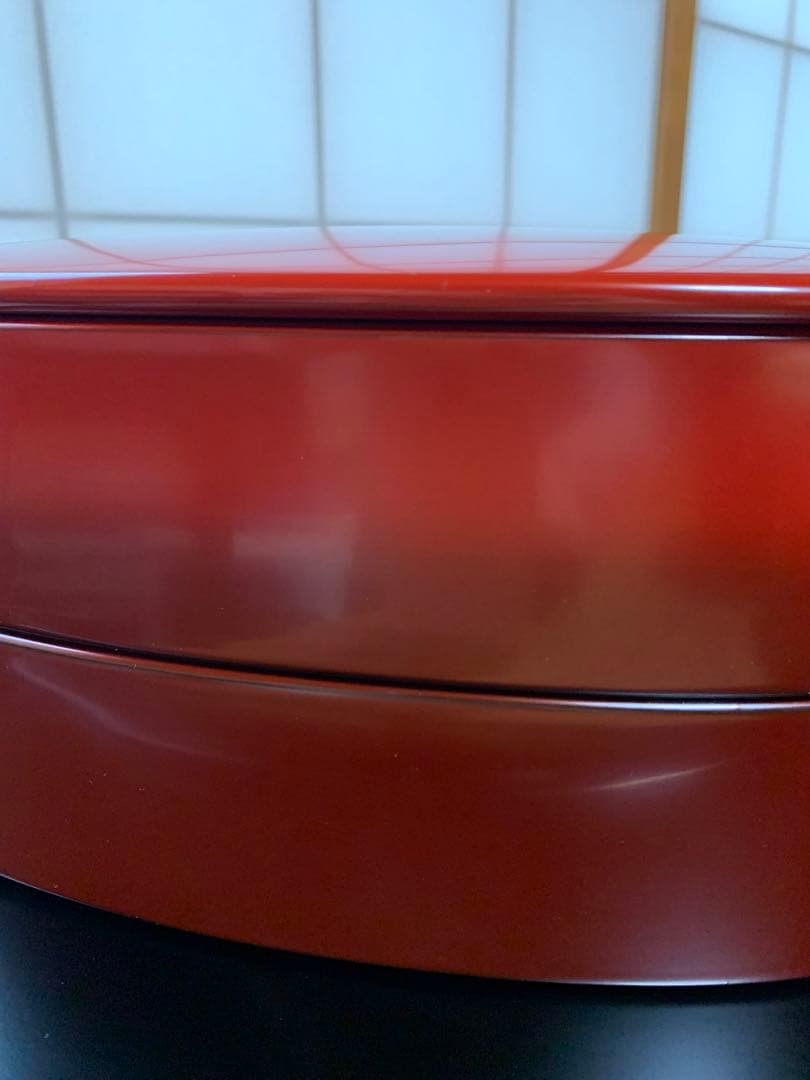 輪島塗重箱 二段　楕円グラデーション