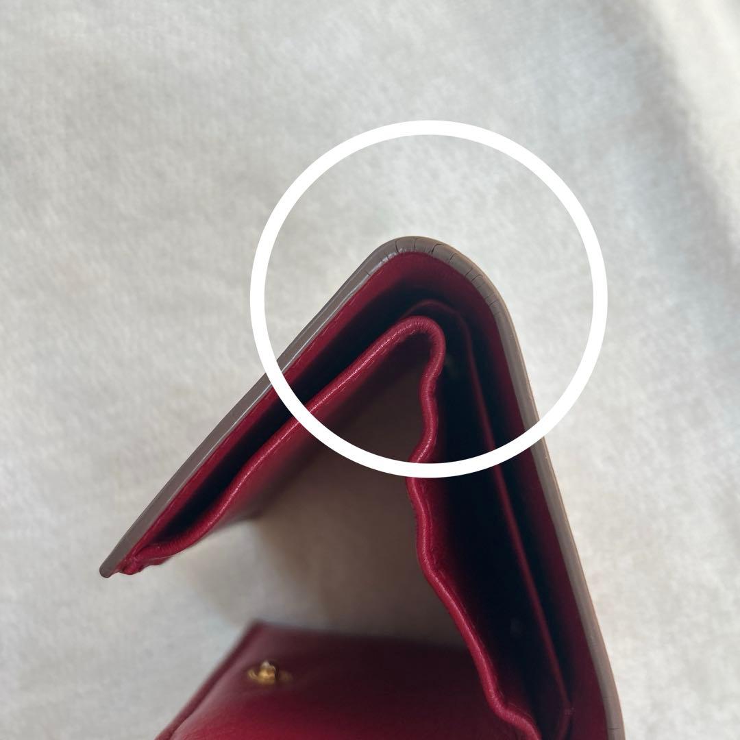 凛姫様　PRADA プラダ 三つ折り財布 ミニ財布　レザー　金ロゴ