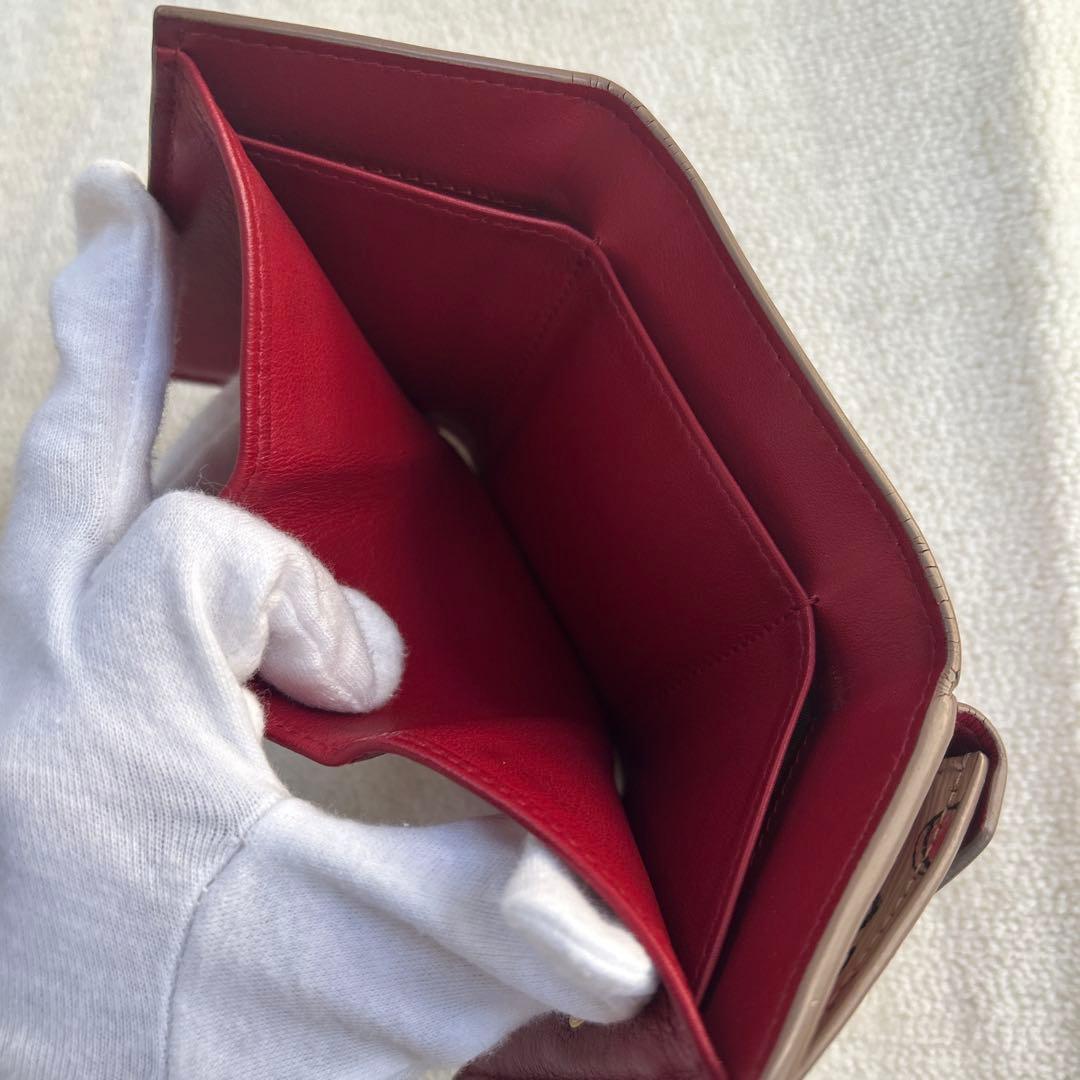 凛姫様　PRADA プラダ 三つ折り財布 ミニ財布　レザー　金ロゴ