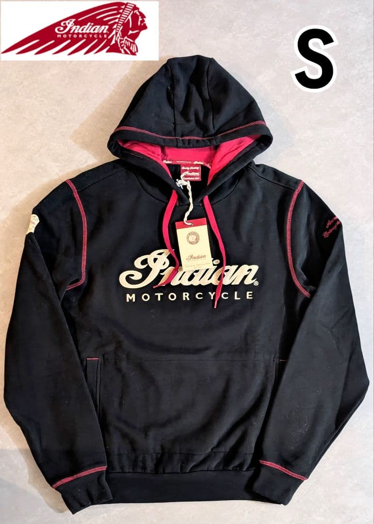 Indian Motorcycle メンズ パーカー　黒　S 新品　タグ付き