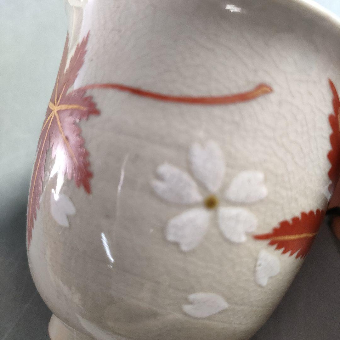 A874-3/平安菊渓 造/仁清写雲錦模様小蓋茶碗(蓋4客・碗5客)