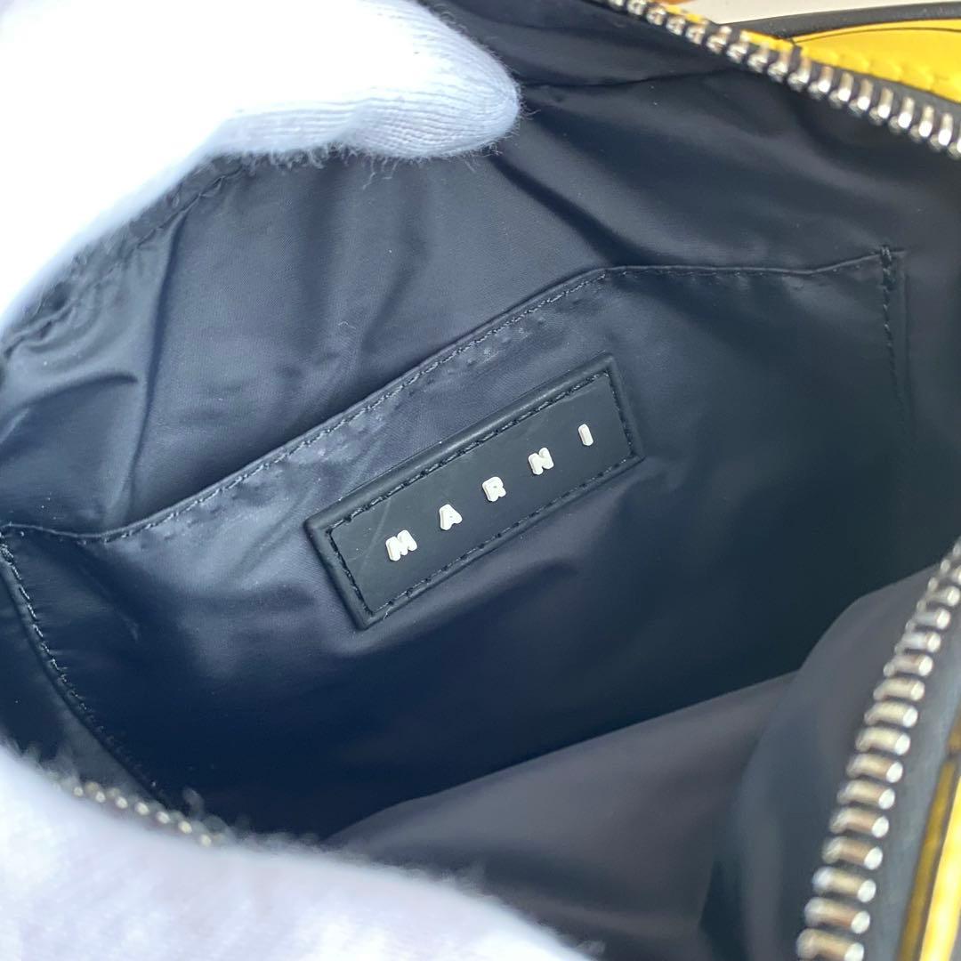 【MARNI】マルニ イエローチェック ナイロンパフ カメラバッグ ショルダー