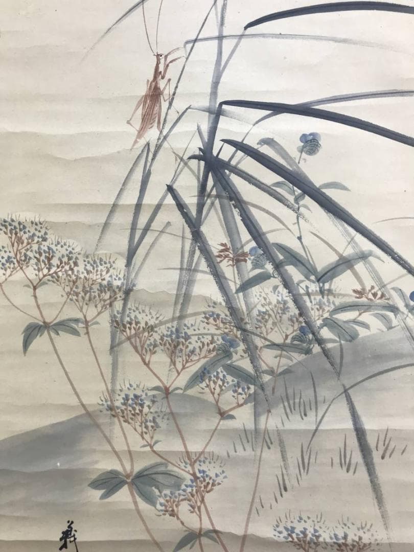 真作/柴田義董/月下秋草図/山水風月図/花鳥図/花図/名家伝来/AE-223