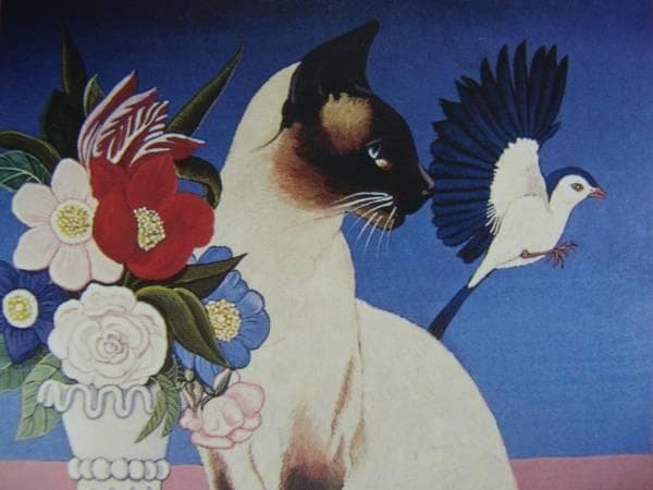 送料無料、希少画集画、高級新品額・額装付、猫 ネコ ねこ cat、油彩画 動物画