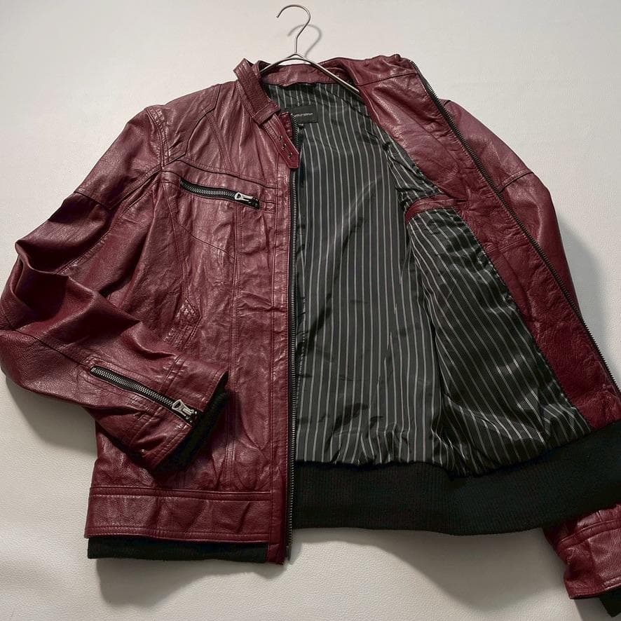 【希少】RATTLE TRAP 豚革 ライダースジャケット L相当 ボルドー