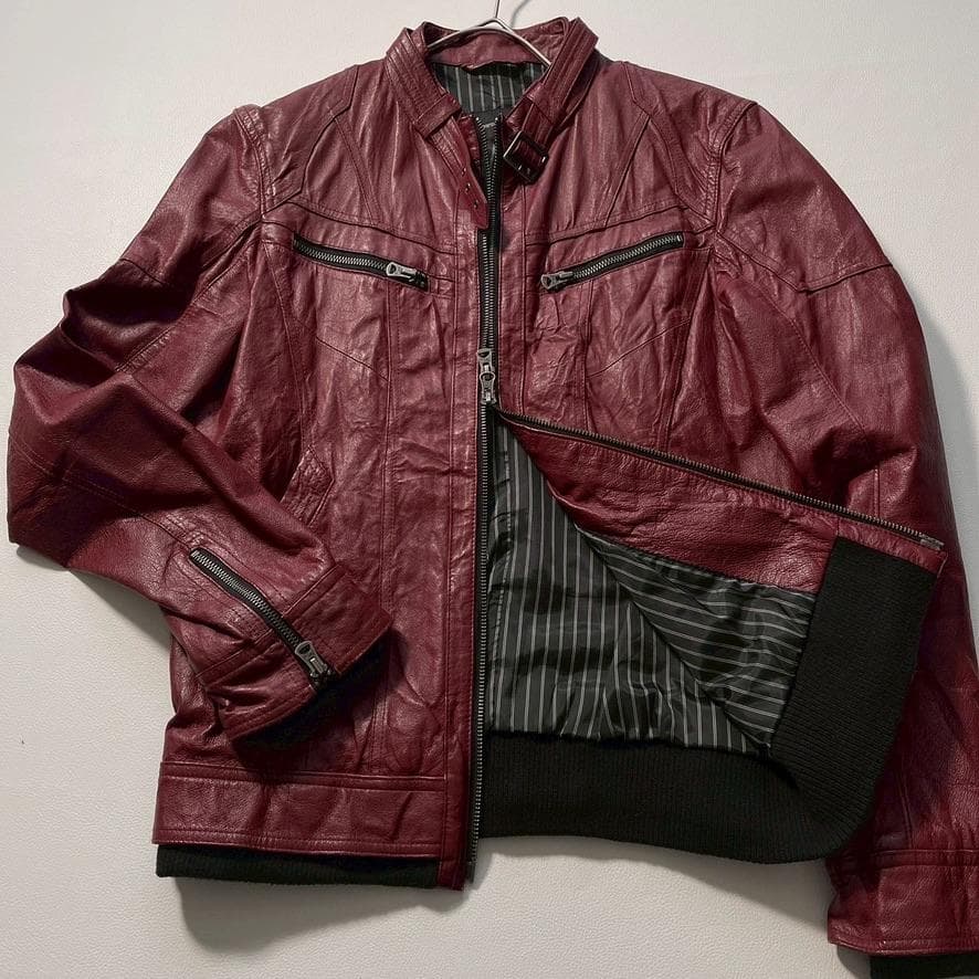 【希少】RATTLE TRAP 豚革 ライダースジャケット L相当 ボルドー