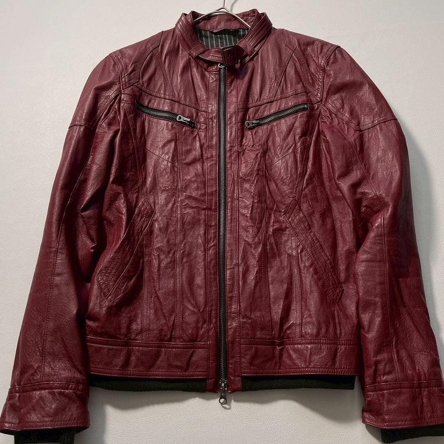 【希少】RATTLE TRAP 豚革 ライダースジャケット L相当 ボルドー